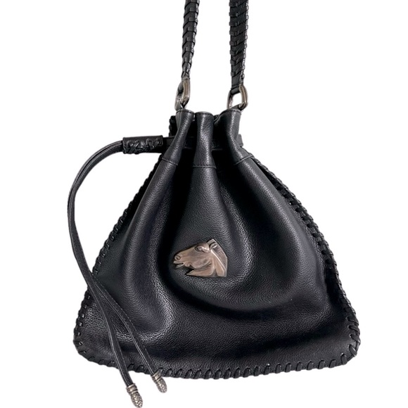 Barry Kieselstein-Cord Handbags - Barry Kieselstein-Cord Vintage Equestrian Leather Bag 925 Sterling Silver Horse
